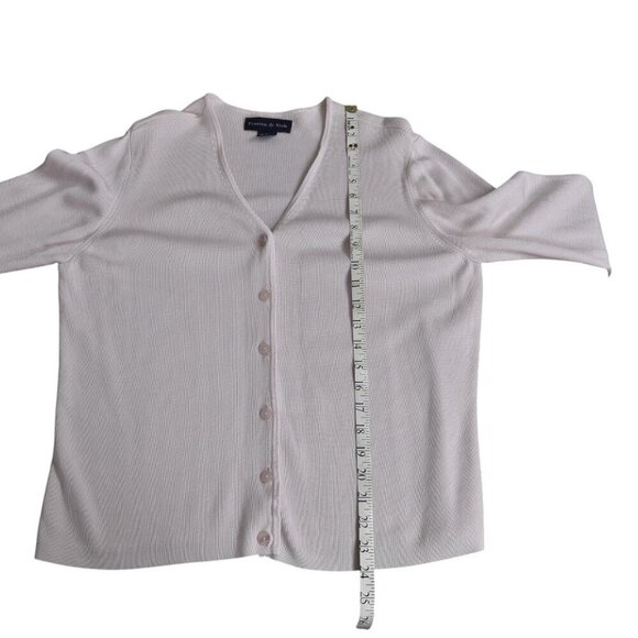Preston & York Pale Pink Button Front Cardigan Sweater V-Neck Size Large - Picture 7 of 8